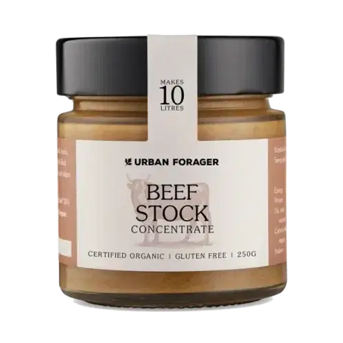 a jar of UrbanForager Beef Stock Concentrate 250ml