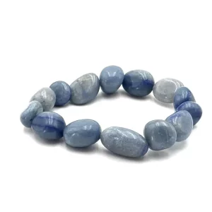 Beaded Bracelet Lge Blue Chalcedony