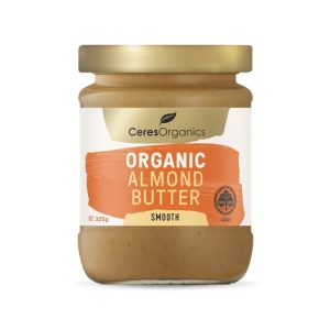 a jar of Ceres Almond Butter Smooth 220g