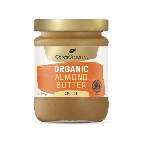 a jar of Ceres Almond Butter Smooth 220g