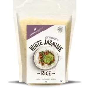 A bag of Ceres Rice Jasmine White 500g