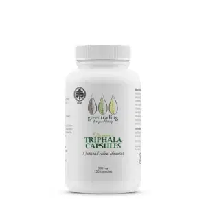 a bottle of GreenTrading Triphala Organic 120cp