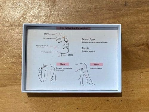 Instructions on how to use the VeganStore Gua Sha Rose Quartz