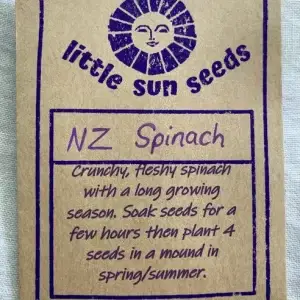a packet of LittleSunSeeds Spinach seeds