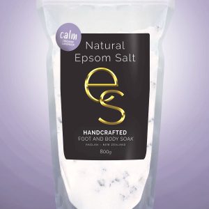 a bag of Natural Epsom Salt Calm 800g