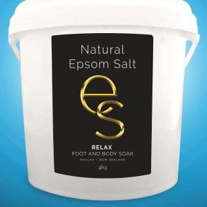 a bucket of Natural Epsom Salt Plain 4kg