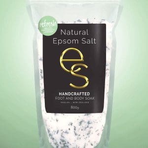a bag of Natural Epsom Salt Refresh 800g