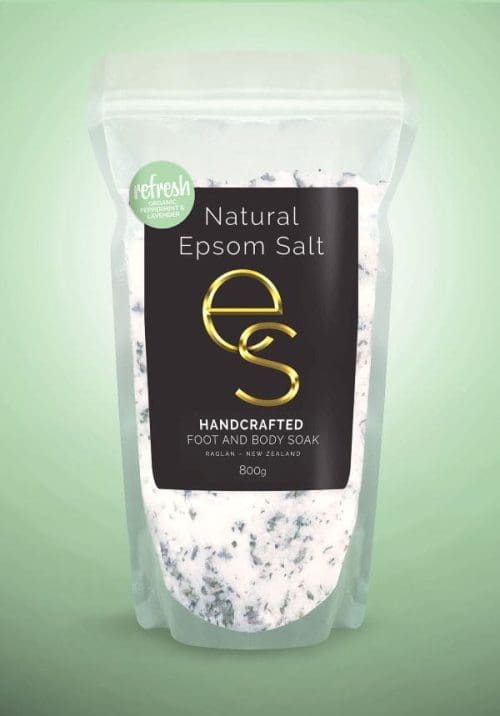 a bag of Natural Epsom Salt Refresh 800g