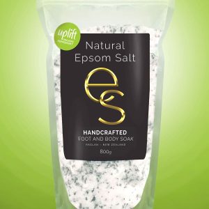 a bag of Natural Epsom Salt Uplift 800g