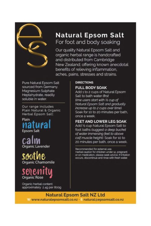 Instructions on how to use Natural Epsom Salt