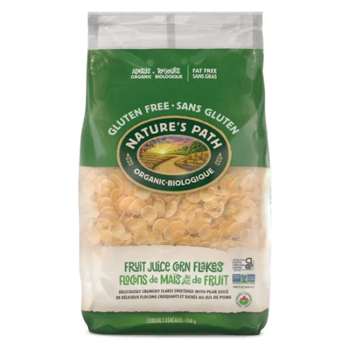 A bag of NaturesPath Corn Flakes Ecopk 750g
