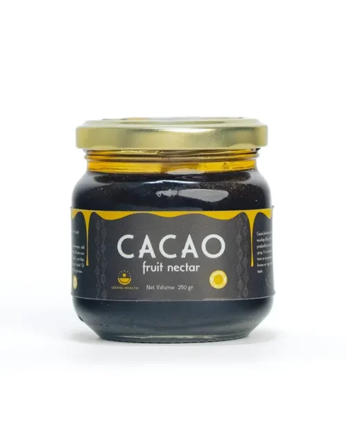 a jar of Seleno Cacao Fruit Nectar 250g