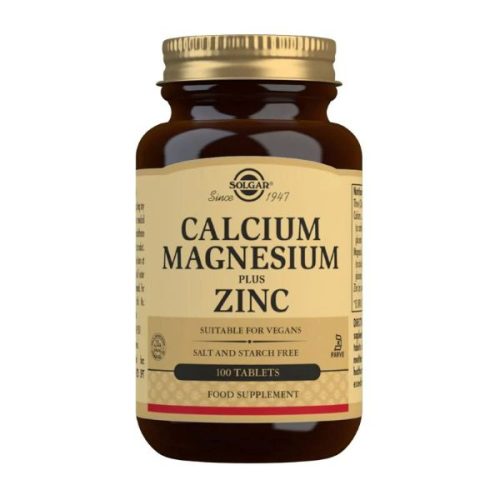 a bottle of Solgar1 Calcium Magnesium Zinc 100tb
