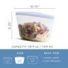 Stasher 6 Cup Bowl - Clear - measurements and the other size options of 4 - cup and 8 cup