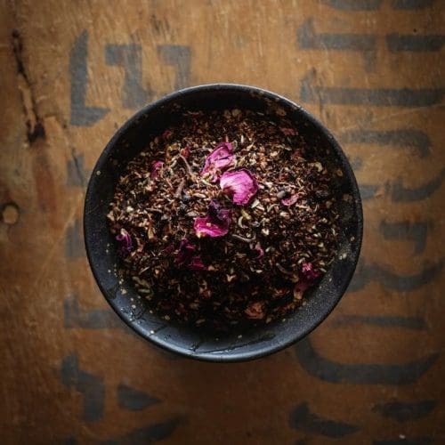 a bowl of loose leaf MisterChai Rooibos Chai 75g