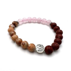 TriplePower Balance Bracelet Tree of Life Red Woodgrain Jasper