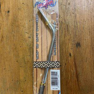 YerbaMate Straw Screw Gold Tip in its packaging on a wooden table