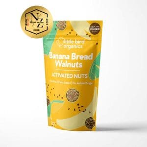 a bag of LittleBird Banana Bread Walnuts 120g