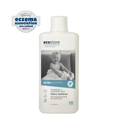 a bottle of Ecostore Fabric Softener Ultra Sensitive 1L